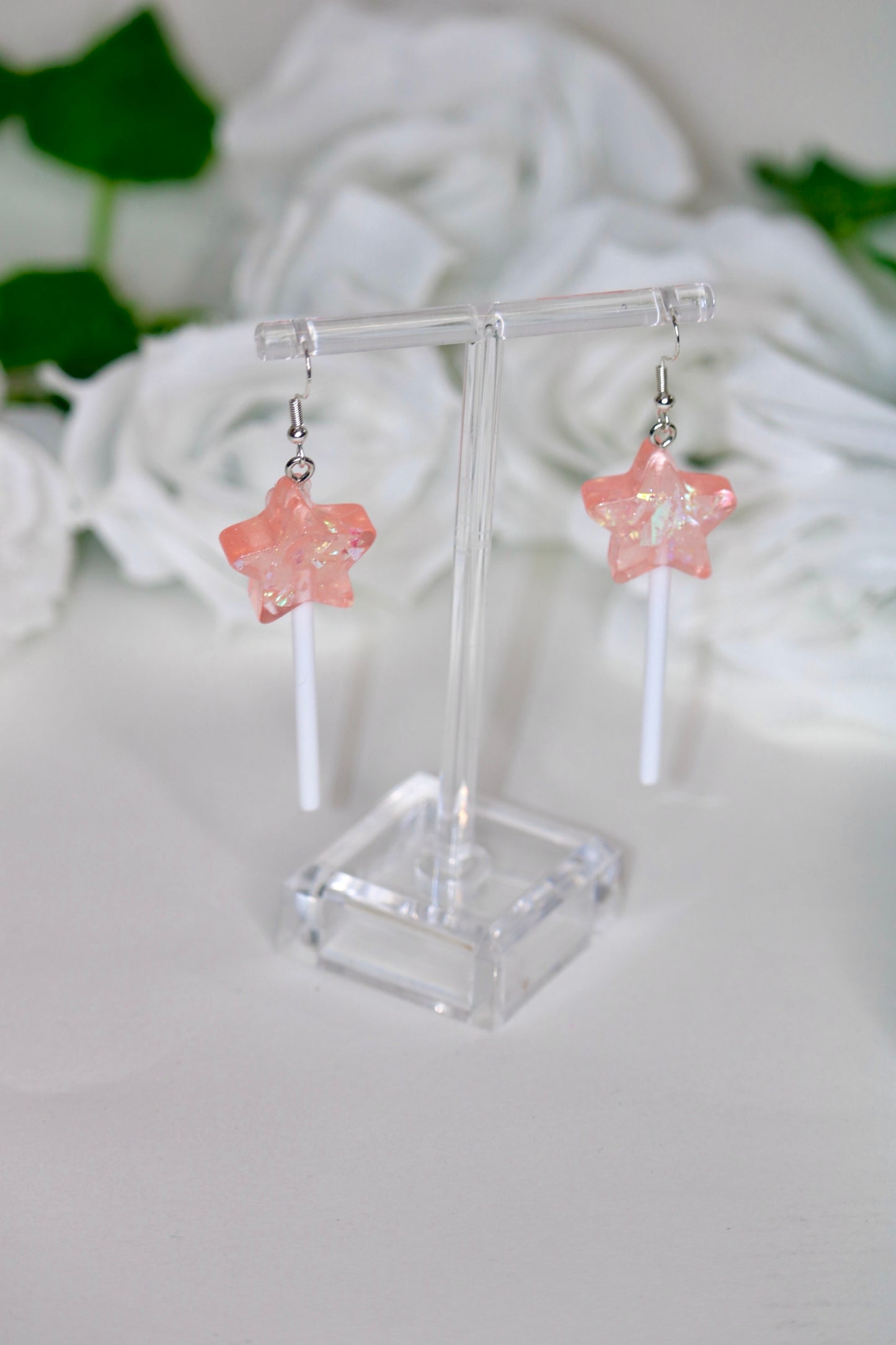 Lollipop Star Glitter Earrings