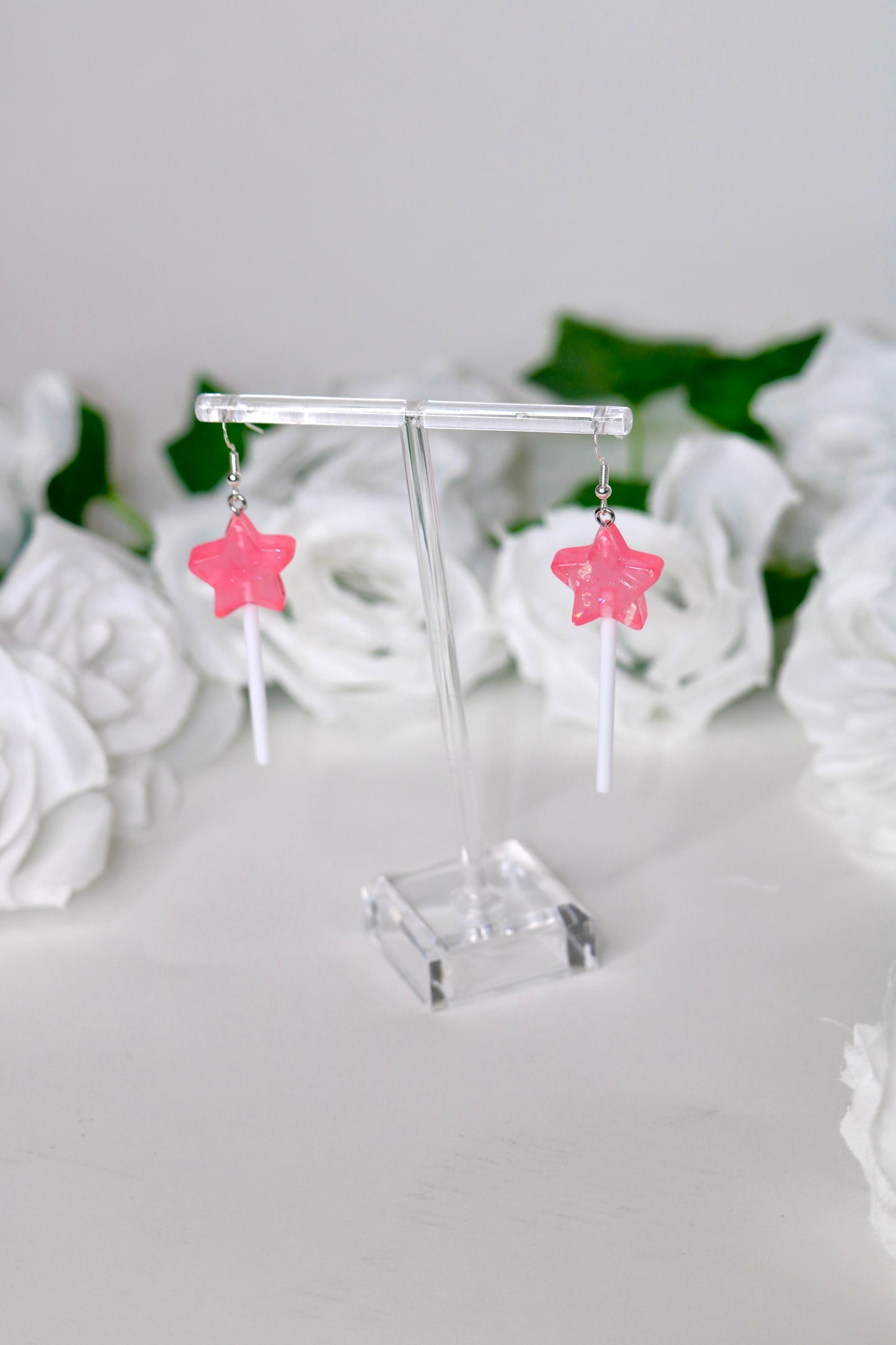 Lollipop Star Glitter Earrings
