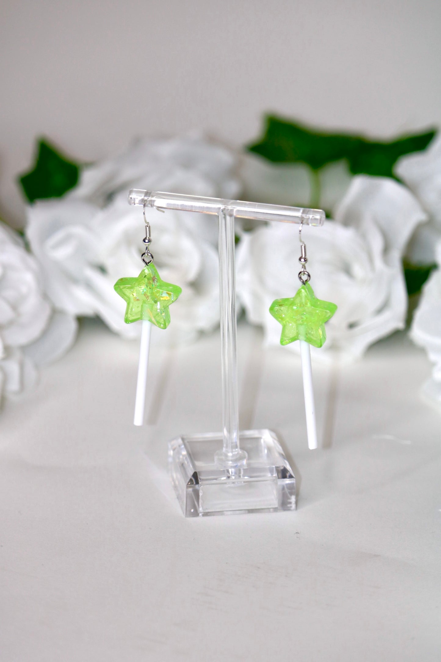 Lollipop Star Glitter Earrings