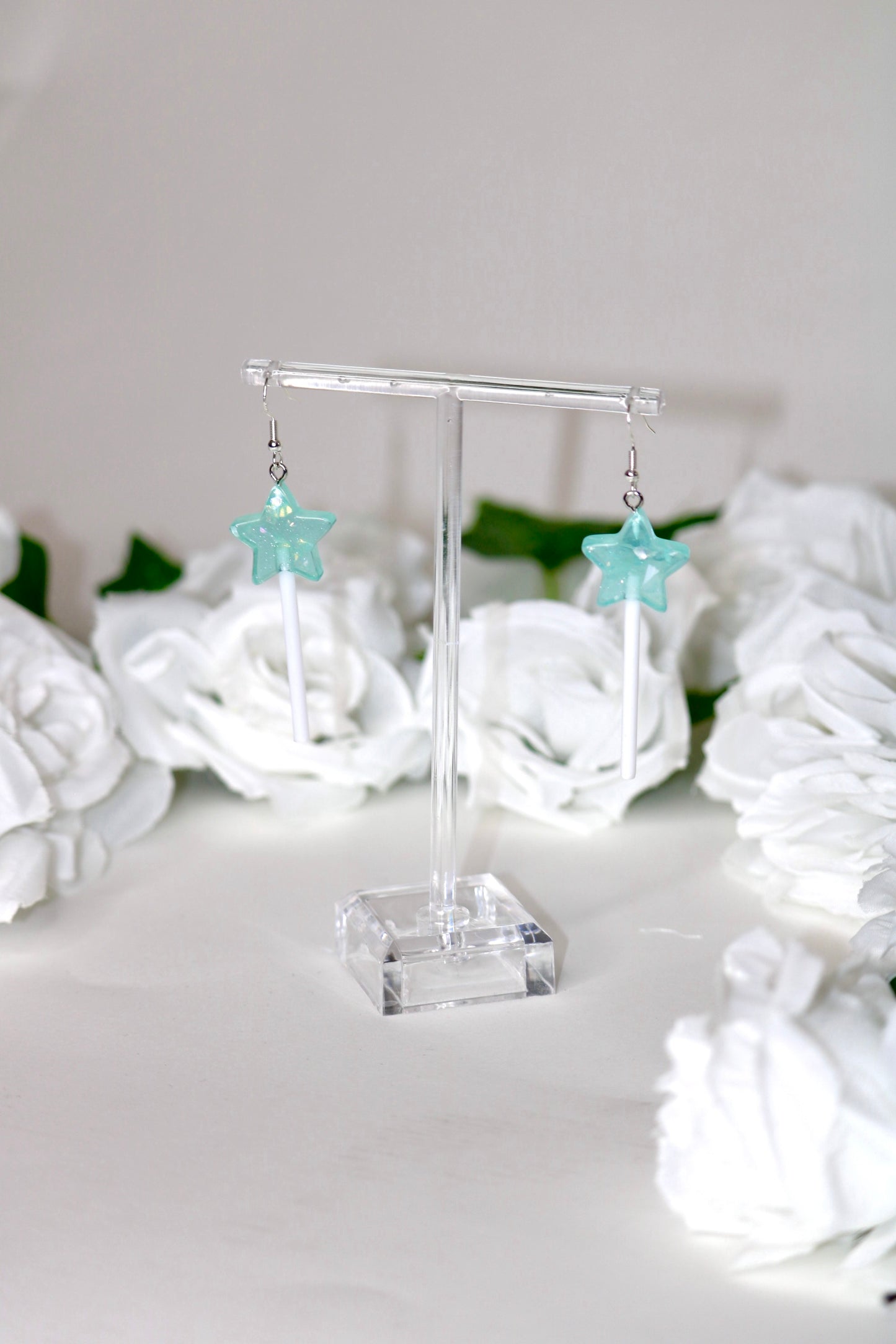 Lollipop Star Glitter Earrings