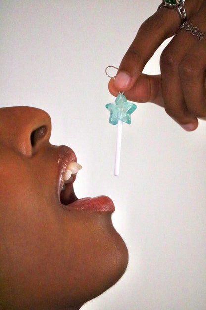 Lollipop Star Glitter Earrings