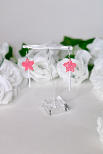 Lollipop Star Glitter Earrings