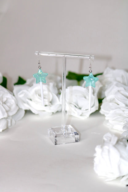 Lollipop Star Glitter Earrings